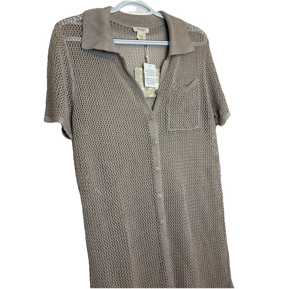 NEW W/ Tag Haute Hippie Women's Medium Tan Knit Dress Coverup Swim Beach